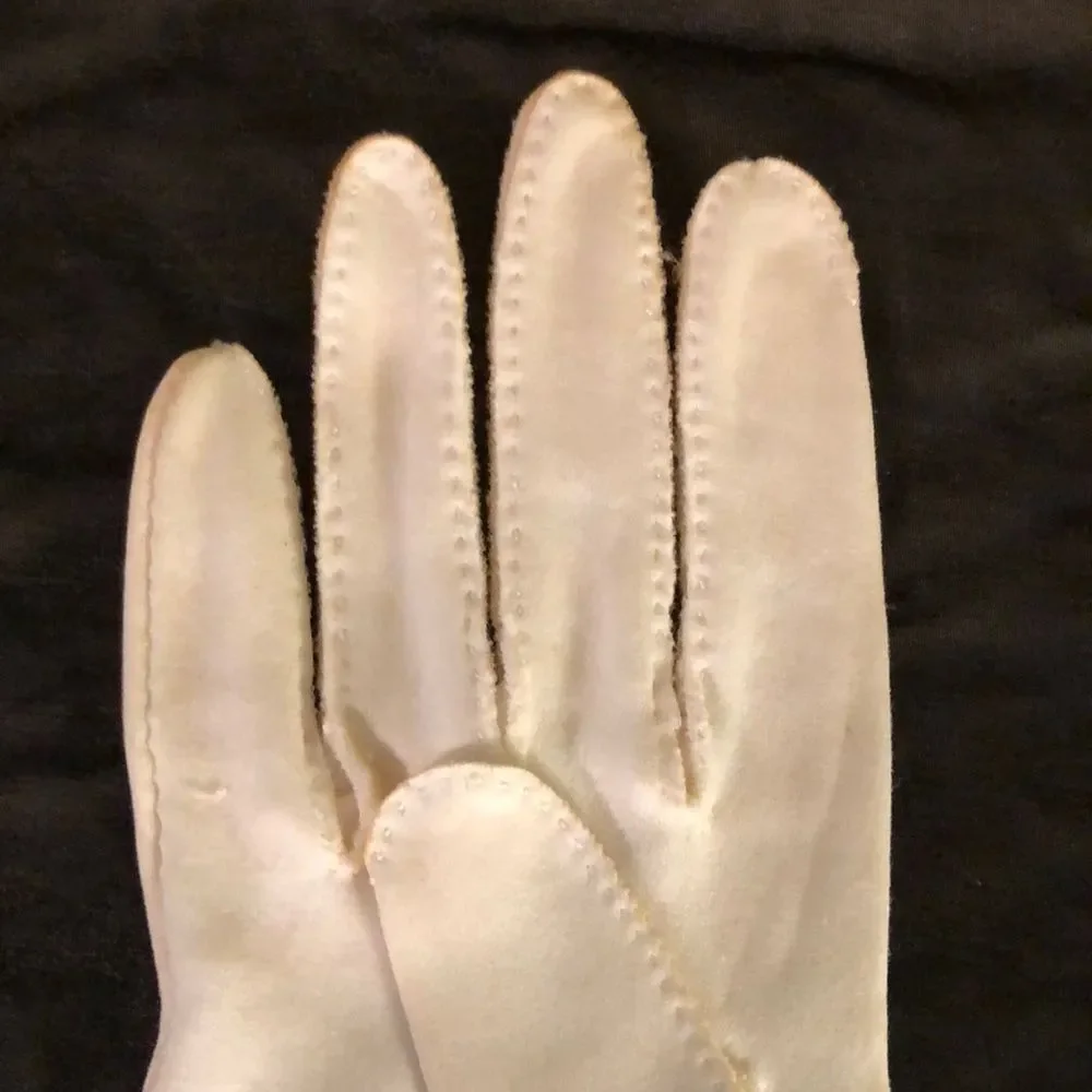 Vintage Gant Madeleine White Ladies Gloves Small